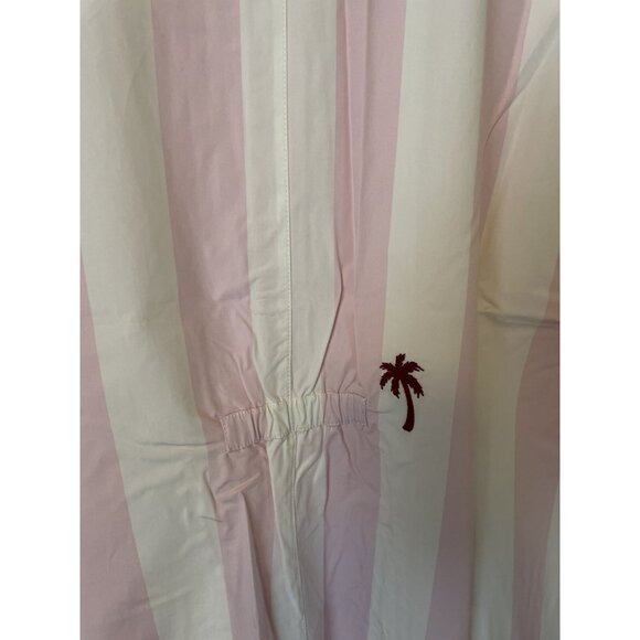 New Womens Madewell Coverall Button Jumpsuit Pink White Striped Size XL - Picture 6 of 11